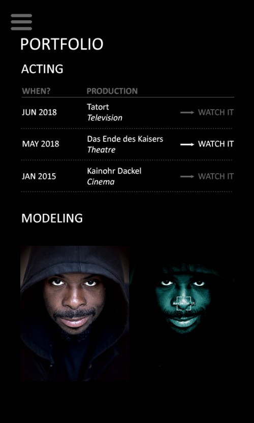 Mobile Ansicht Portfolio