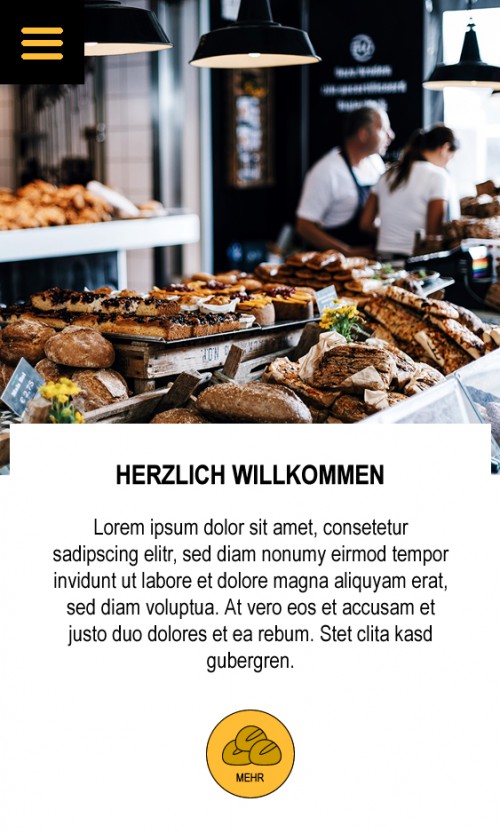 Mobile Ansicht Startseite
