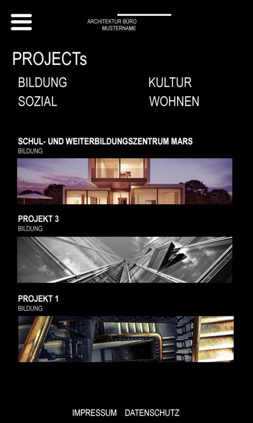 Mobile Ansicht Überblick