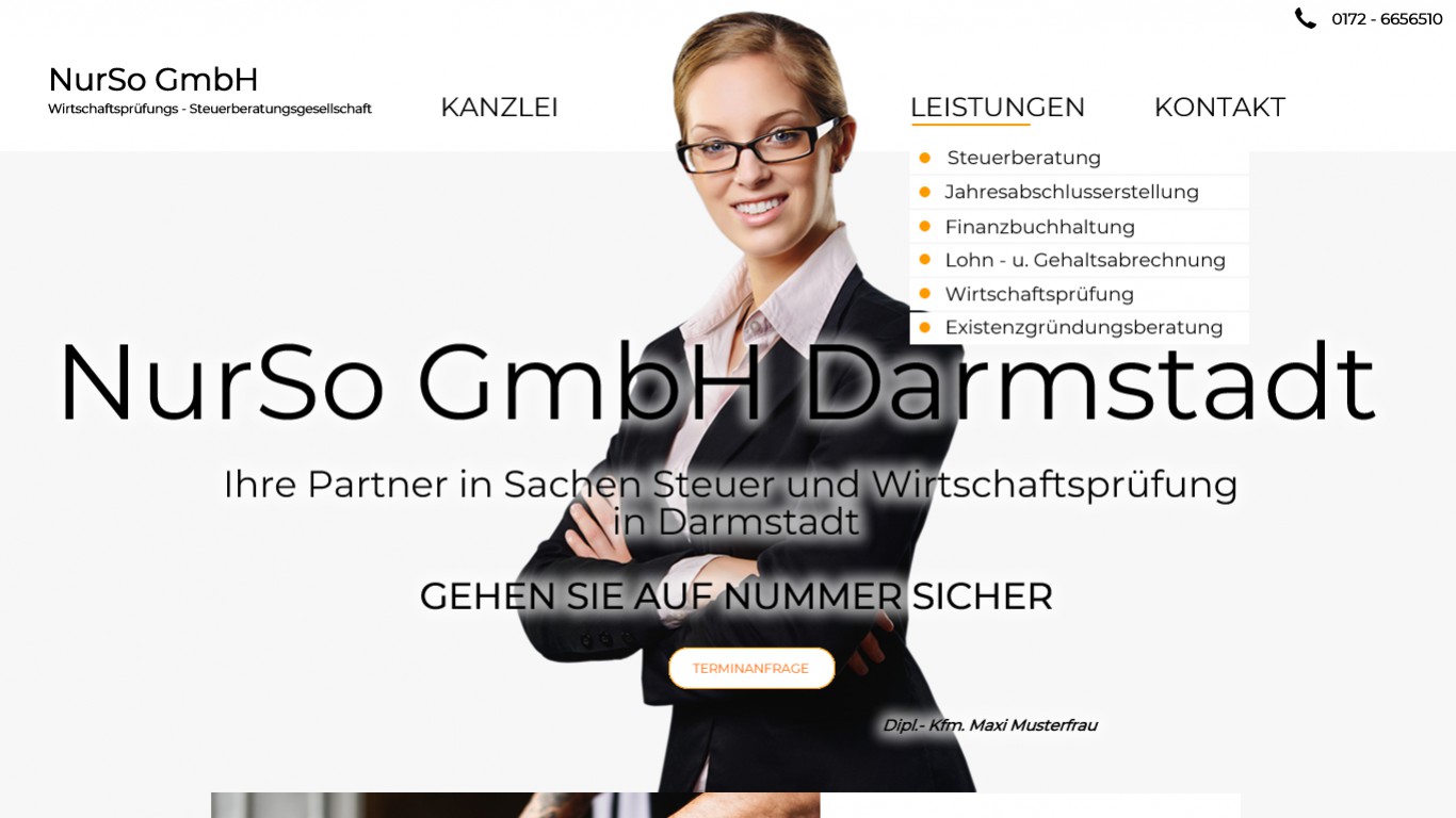 Desktopansicht Menü