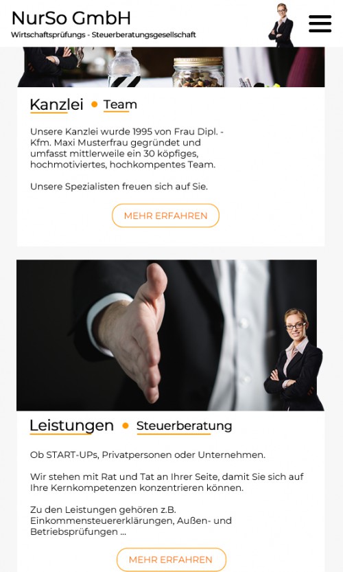 Mobile Ansicht scrolling