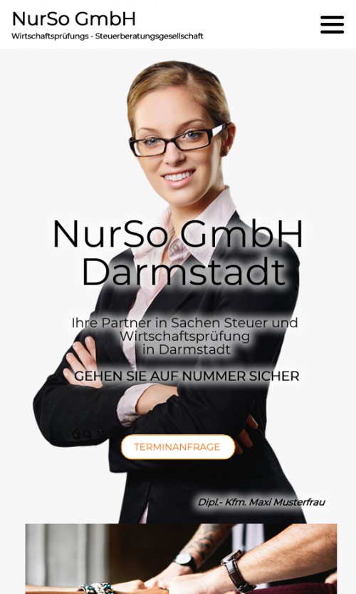 Mobile Ansicht Startseite
