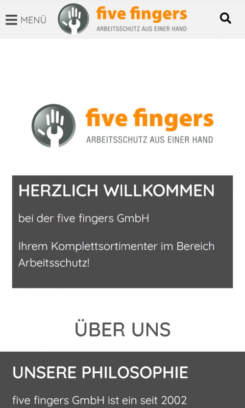 Mobile Ansicht Willkommen